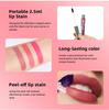 Srebrna Tubka Peel Off Tatuaż Błyszczyk do Ust Wodoodporny Płynny Matowy Tint do Ust Różowy Odcień Zrywany Lip Stain Nie Przywierający do Kubka Szybkoschnący Makijaż