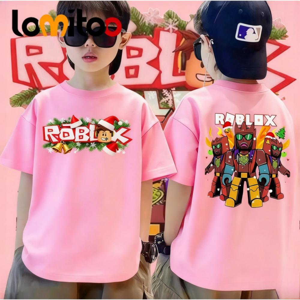 Christmas boy and girl roblox prints cute soft T-shirts