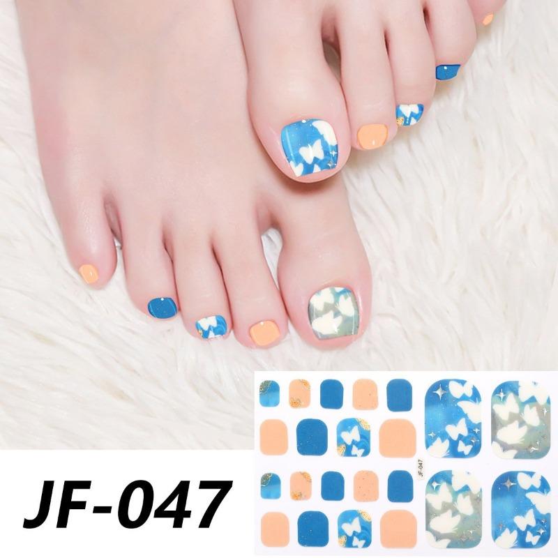 Naklejki na paznokcie u stóp w jednolitym kolorze, z brokatem i efektem kociego oka, wodoodporne, wybielające, pełne naklejki, naklejki na paznokcie u stóp, naklejki na paznokcie z efektem aurora