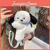 Plush Dog Cartoon Backpack For Girls With Durable Nylon Material And Inner Pocket For Daily Use