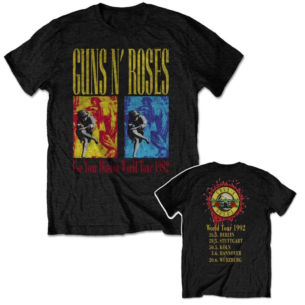 Guns N Roses T Shirt Official Use Your Illusion World Tour New Black