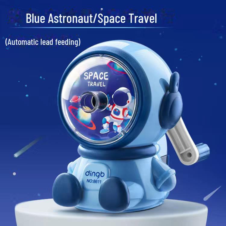 Automatic Creative Cartoon Astronaut Pencil Sharpener for Students and Kids