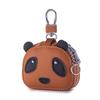 Leather compact key bag New panda bluetooth headset protective case First layer cowhide waist hanging universal key bag