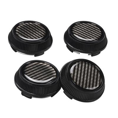 4pcs Black Tone Base 68mm Dia 4 Clips Wheel Tyre Center Hub Caps Cover for Auto Vehicle