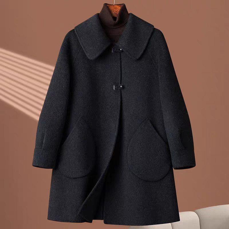 Fall/Winter Fashion: Women's Mid-Length, Relaxed-Fit Reversible Wool Coat