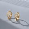 Full Diamond Leaf Earrings Light Luxury Minimalist Chic Earrings For Women Elegant Accessories