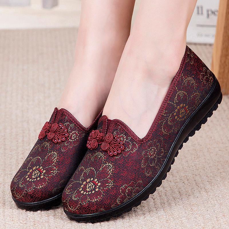 

Старые пекинские тканевые туфли женские для пожилых мам, туфли для бабушки 70 лет, туфли для пожилых 80 лет, плоские дышащие женские туфли 33