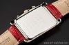 JMW TOKYO Men's Square Watch, Red & Rose Gold, Rectangular Chronograph, Limited Edition, Seiko Quartz Movement, Leather Band, Genuine Leather, Simple