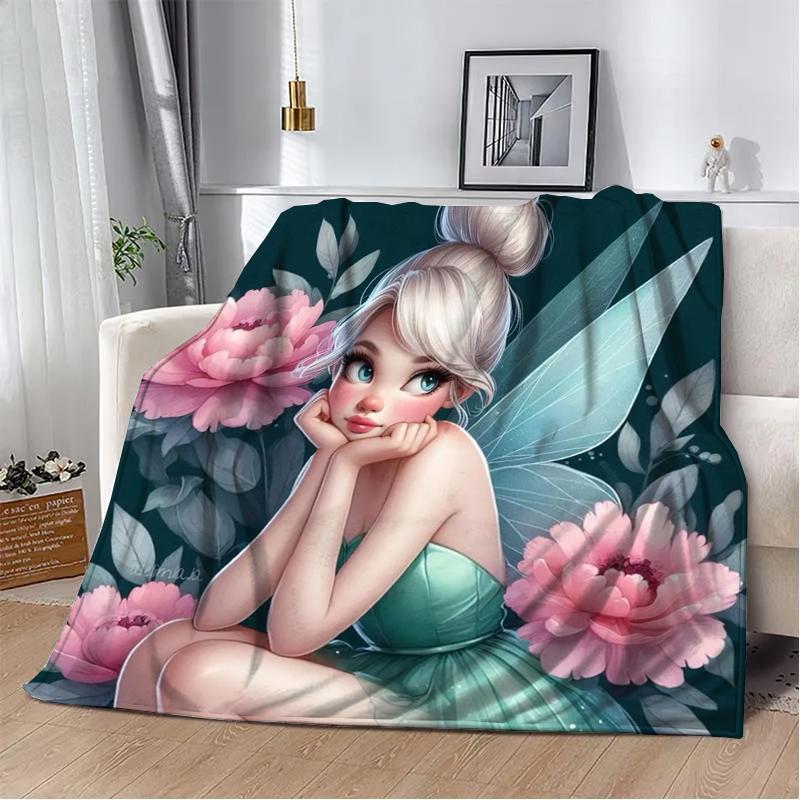 31 Style Disney Tinker Bell Printed Kids Blanket Soft and Warm Bedding for Bed Sofa Outdoor Travel Picnic Cover Blanket Gift Art