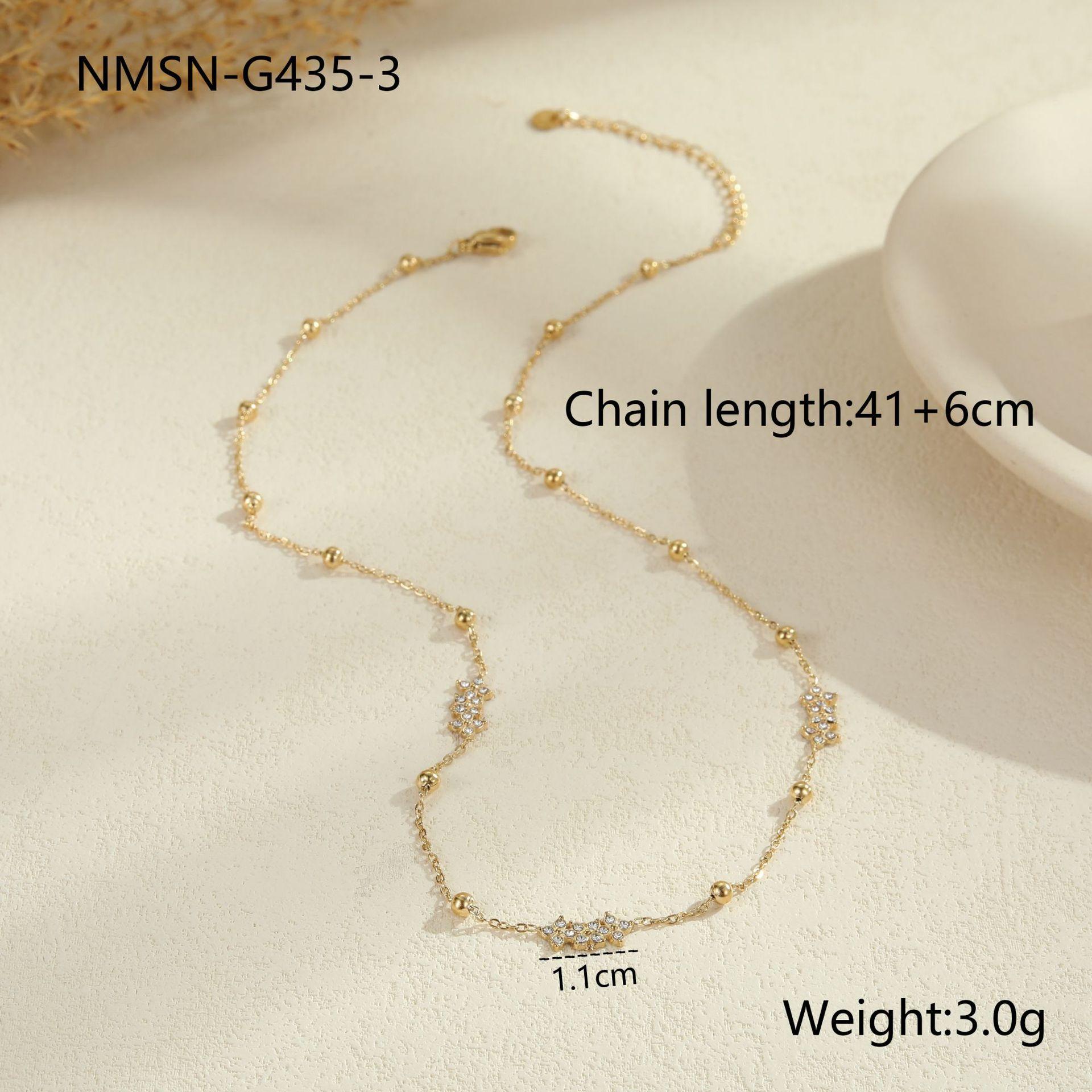 GEMCHIC Women s Stainless Steel Flower Necklace 18K Gold Plated Non-Fading Titanium Steel Bracelet Set