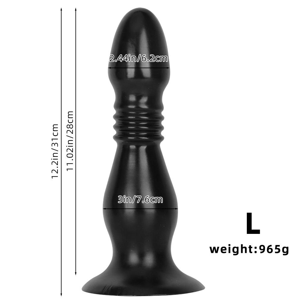 Extra Large Anal Plug with Suction Cup, Black Giant Butt Plug Sex Toy for Beginners and Advanced