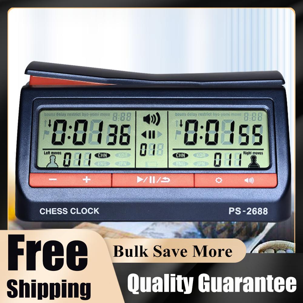 Chess Clock Professional Chess Digital Timer Multipurpose Chess Competition Game Stopwatch with Basic Bonus Count Up Down Timer