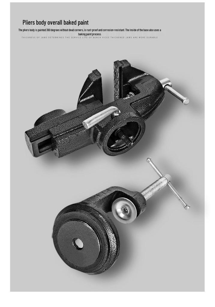 Heavy-Duty Multi-Functional Workbench Vise, Industrial-Grade Flat Jaw Clamp, 6-Inch/8-Inch