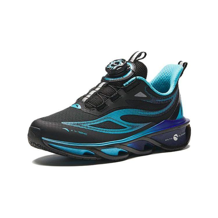 Anta Kids Comfortable Shock Absorbing Durable Low Top Running Shoes Kids Running Shoes Blue Black 312415510-3
