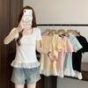 2026 Summer Plus Size Women's Chic U-Neck Lace Trim T-Shirt