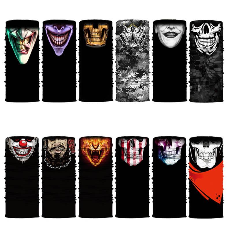 Heißer Verkauf Schädel Gesichter Hals Rohr Männer Bandana Veränderbar Gesicht Maske Snood 1PC Frauen Magie Multi-verwenden Outdoor Unisex Wärmer Beliebte Schal
