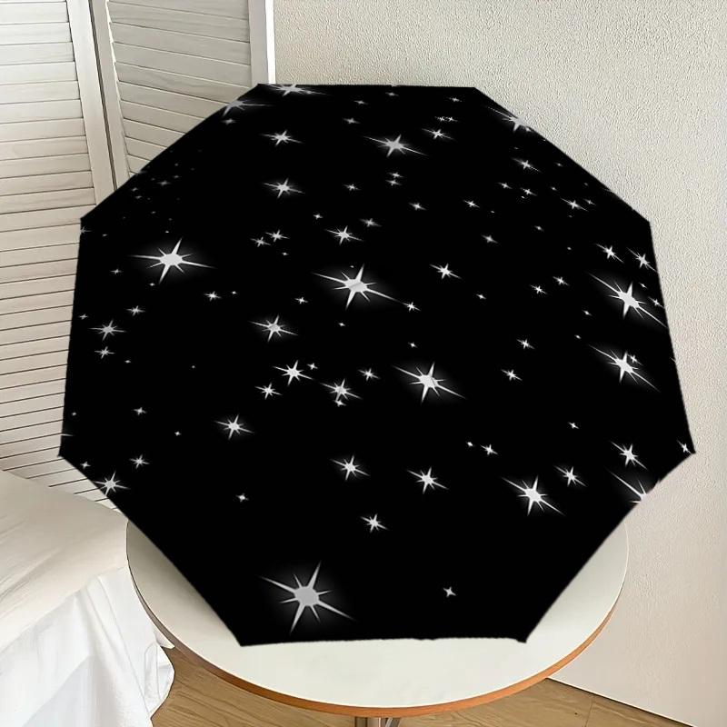 1PC stars space Umbrella-8-Rib Reinforced, Automatic Open, Lightweight & Durable, Cute Fashion Accessory for Outdoor, Beach or Casual Use, Beach Umbre