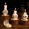 Halloween Candle Holder Spooky Resin Grim Reaper Skeleton Human Organ Statue Tabletop Tea Light Holder for Home Office Kitchen Mantel Decor