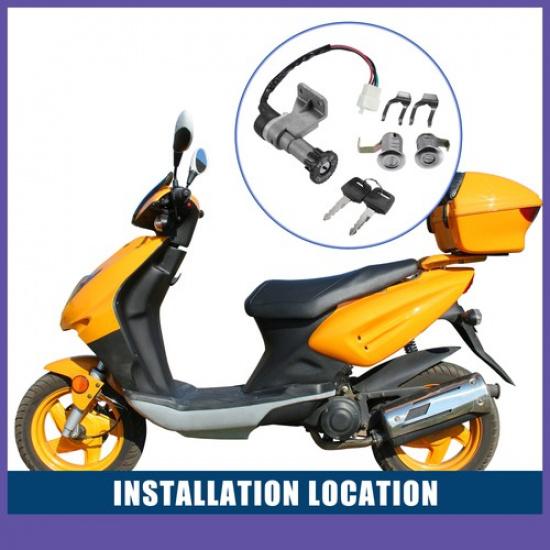 Ignition Key Switch Lock Assembly ONE  for GY6 49cc 50cc 125cc 150cc Model