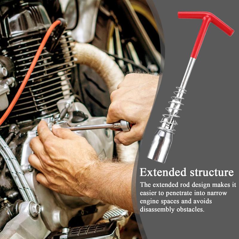 Spark Plug Removal Tool T-Handle Spark Plug Wrench Non-Slip Handle Alloy Replacement Remover Engine Equipment For Vehicle Car