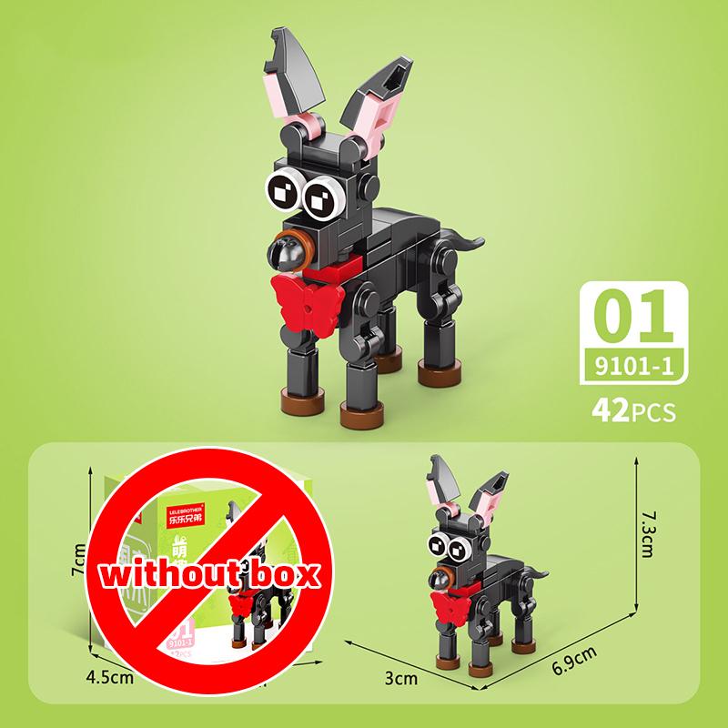 Lele Brother Building Blocks Cute Farm Animals Pets Pig Donkey Dog Rooster Duck Lizard MOC City Scene Assembled DIY Bricks