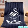 Custom Name Swansea City Afc Bedding Set 3PCS Duvet Cover Closure Includes 1 Duvet Cover & 2 Pillowcases for All Seasons Bedroom Decor