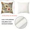 Rustic Floral Pattern Decorative Throw Pillow Cover 2D Printed Polyester Sofa Cushion Case for Living Room Home Decor