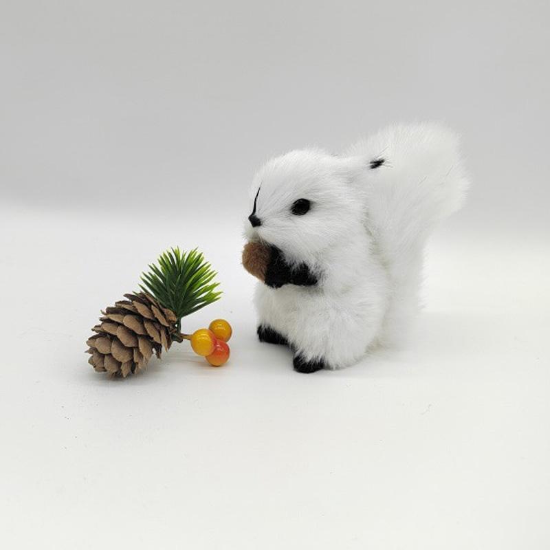 1st Mini julbordsdekorationer Konstgjorda ekorrfigurer Miniatyrer Plysch