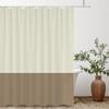White Green 2 Various Colors Splicing Shower Curtain, Texture Fabric Bathroom Decor Waterproof Fabric Shower Curtian With Hooks