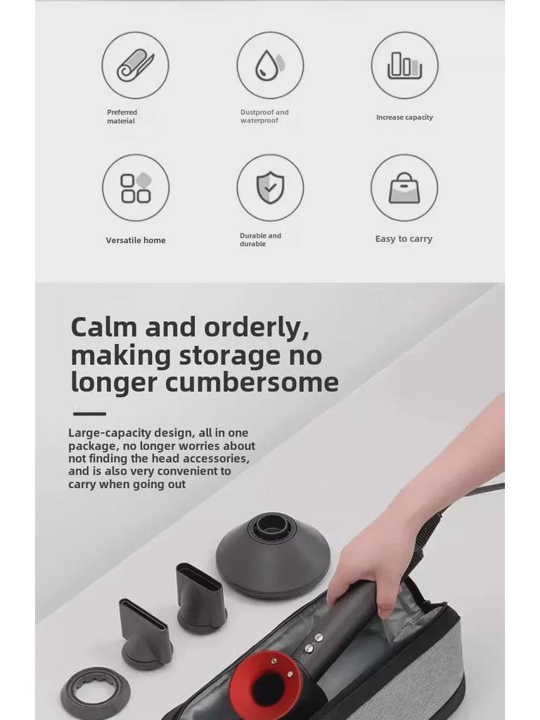 Dyson Haartrockner & Glätteisen Reiseaufbewahrungstasche mit Schutzhülle