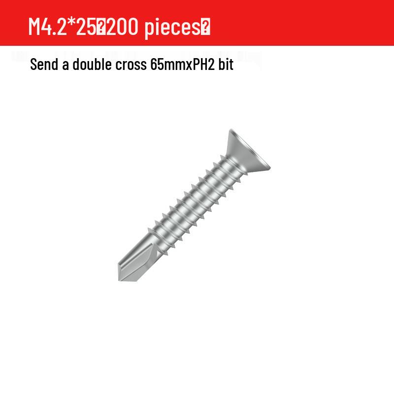 M4.2 Phillips Countersunk Self-Drilling Flat Head Galvanized Steel Screw for Metal and Tile