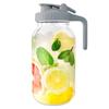 Glass Mason Jar Pitcher with Lid Wide Mouth,32/64oz Cold Brew Coffee Pot Water Bottle Iced Tea Dispenser,Beverage Glass Bottle