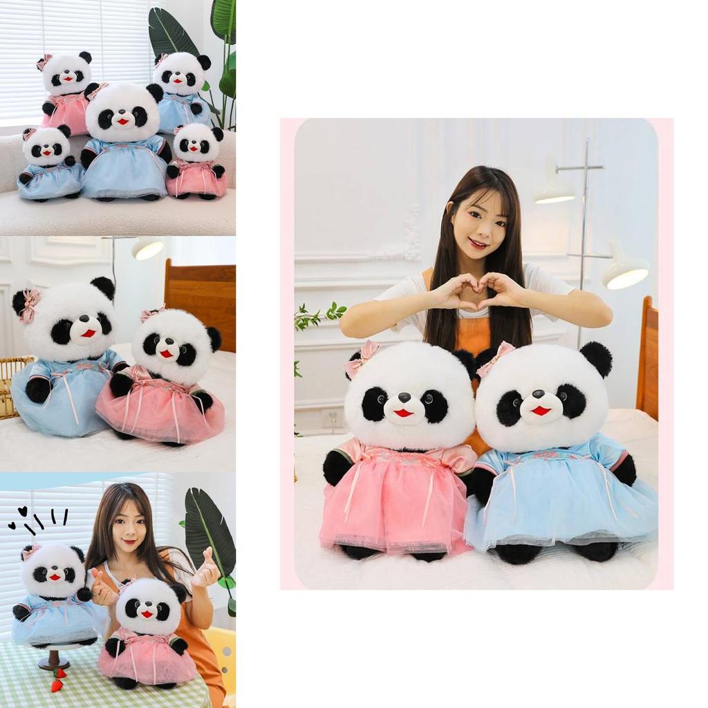 Adorable Large Panda Plush Toy With Chinese Style Hanfu Design For Birthday Gifts And Cuddling Comfort