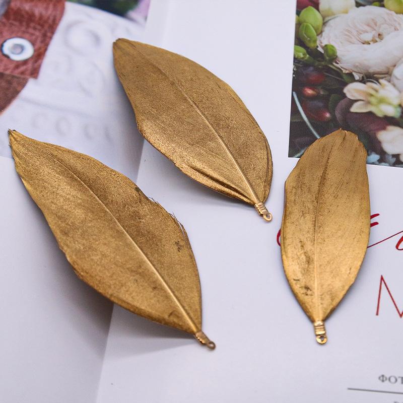 50Pcsdiy Jewelry Accessories Feather Big Floating Metal Clip Feather Swan Hair Jewelry Clothing Accessories Materials