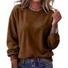 Women's Fashion Color Neck Long Sleeve Sweatshirt for Casual Daily Wear