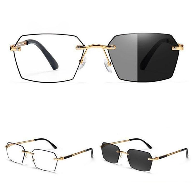 

Безободковые деловые очки Тонкая оправа Сверхлегкий окуляр Прозрачная металлическая оправа Очки для женщин и мужчин золотистый