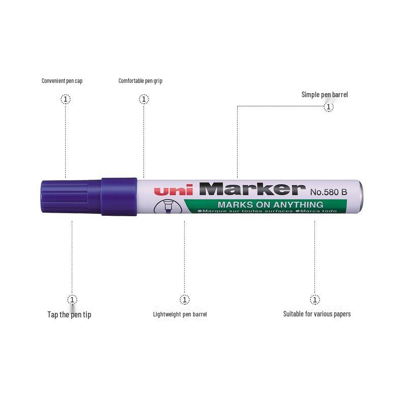 UNI Mitsubishi Large-Tip Oil-Based Marker 580B синий