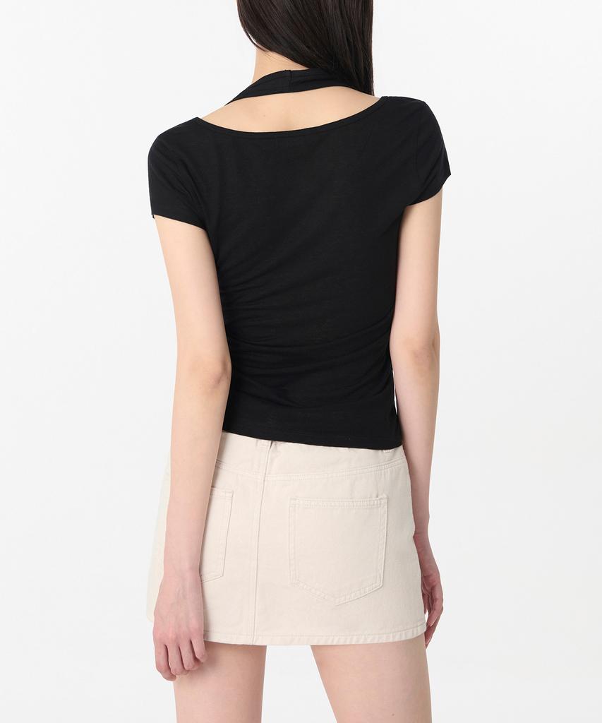 MUSINSA STANDARD WOMAN Women'S Wool Tencel Halter Layered T-Shirt [Black]