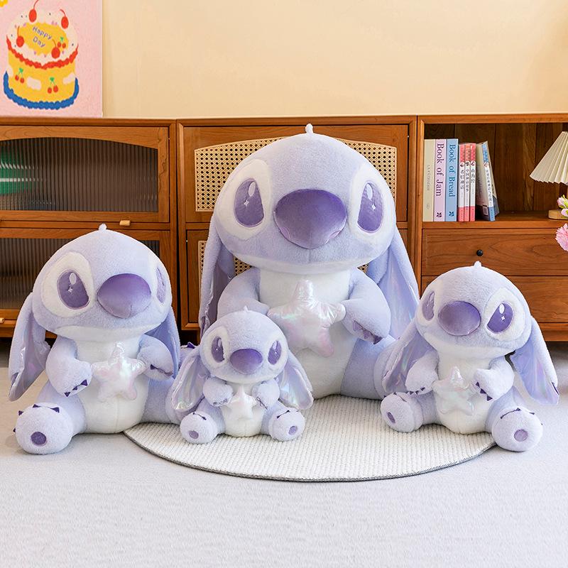 Purple Star Wish Stitch Plush Toy - Interstellar Baby Pillow 35cm (300g)