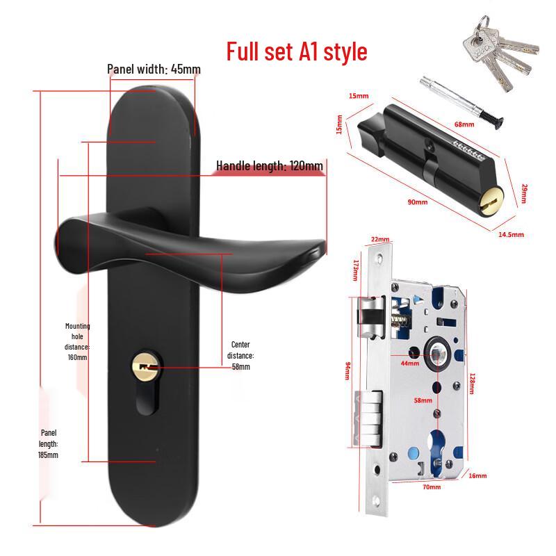 Shuoda Jianlian Indoor Silent Split Door Lock 58 Silent Lock Body Set
