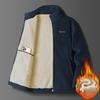 Sweater Jacket Men's Wholesale Thickened Lamb Fleece Stand-up Neck Cardigan Fleece Middle-aged Men's Casual Jacket Men