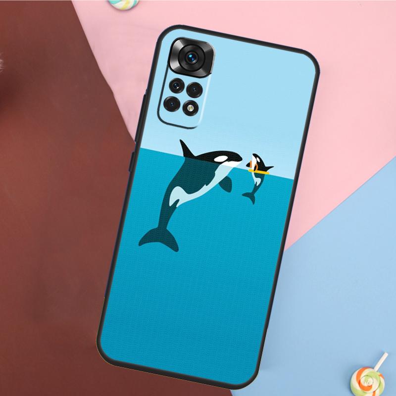Orcas Whale Cover For Xiaomi Redmi Note 13 14 Pro 12 11 9 10 9S 10S 11S 12S Redmi 14C 10C 12C 13C Case