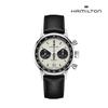 Чоловічий годинник American Classic Intra-Matic Auto Chrono 40 мм з циферблатом «Панда» та чорним шкіряним ремінцем (H38416711)