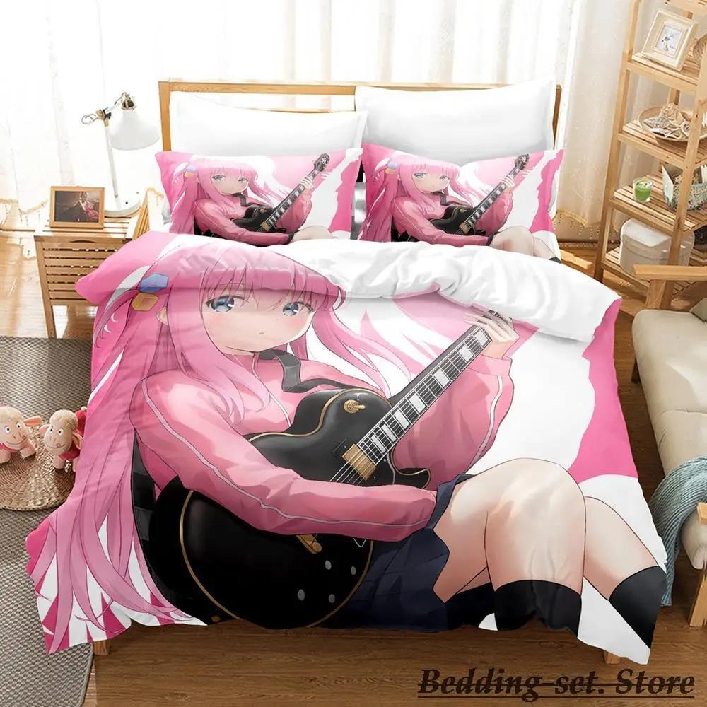 

Gotou Hitori Bedding Set Single Twin Full Queen King Size Bed Set Adult Kid Bedroom Duvetcover Sets Anime parure de lit Bed 70x133cm 2pcs