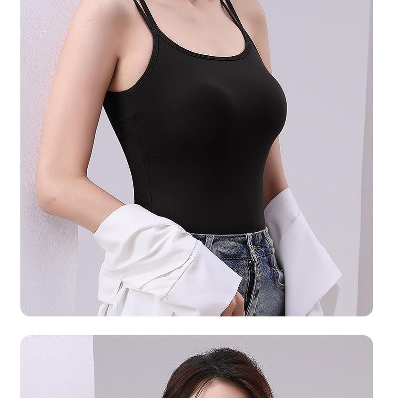 Damski Seksowny Top Kamizelka Plus Size z Wkładkami na Biust - Wszechstronna Bielizna Wewnętrzna i Odzież Wierzchnia