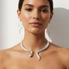 Set Colier și Cercei Retro Șarpe Simplu, de nișă, high-end, accesorii hip-hop punk pentru femei