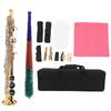 Bb Soprano Saxophone Double Bend Brass Professional B Flat Straight Soprano Saxophone