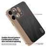Stripe Thread Texture Leather Back Plating Case For OPPO Reno14 Reno13 Pro F 5G Anti Fingerprint Slide Camera Protector Shell