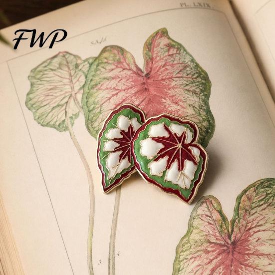 Gratfreier Emaille-Anstecker Legierungsbrosche, Revers-Anstecker mit Blattdesign, Abzeichen für Pflanzenliebhaber mit glatten Linien Dekorativ Helle Farbe, Brosche im frischen Stil für