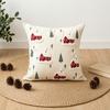 Holiday Gift for Home Decor Christmas Cottage Cushion Cover, Red Snowy House Pillowcase, Decorative Nordic Style Pattern Throw Pillow Case Sofa